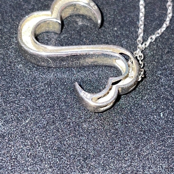 Jane Seymour Sterling Open Heart Pendant with Chain - Picture 5 of 6